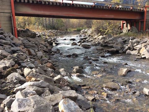 bridge over rocky stream
